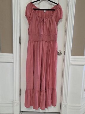 Old Navy Dusty Rose Pink Maxi Dress with Smocked Waist